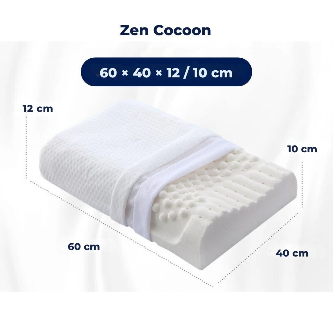 EcoNeck Comfort | 100% naturlig gummi ortopedisk pute - mot nakkesmerter - behagelig og støttende pute - bedre søvn - velvære Skanto