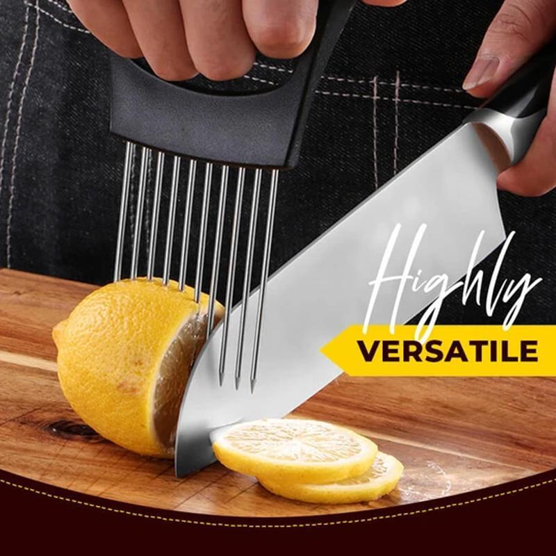 Rustfritt Stål Løk Cutter Holder, Mat Skjærer Assistent Tomat Skjærer Holder | Skanto