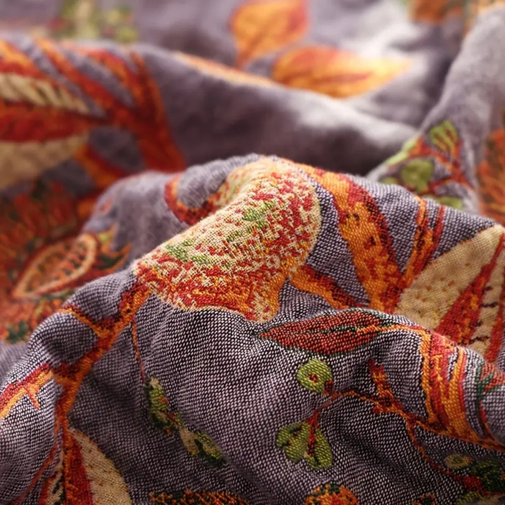 Skanto | Botanic Floral Cotton Tassel Blanket