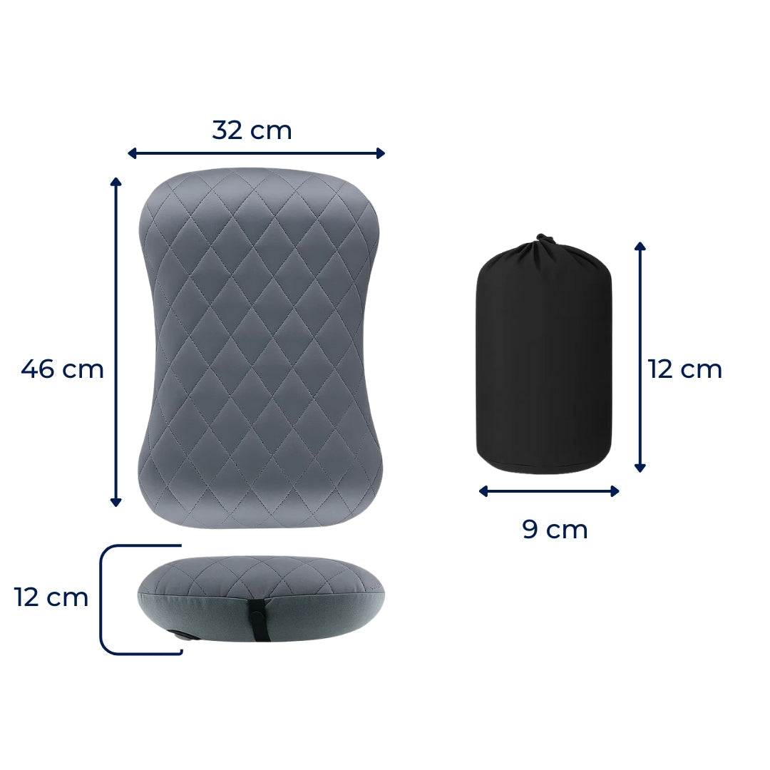 Ergonomisk nakke støtte – Oppblåsbar og lett – Lindrer nakkesmerter – Kompakt for fly og tog Skanto