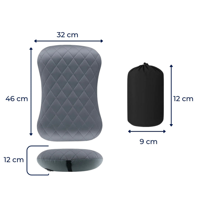 Ergonomisk nakke støtte – Oppblåsbar og lett – Lindrer nakkesmerter – Kompakt for fly og tog Skanto