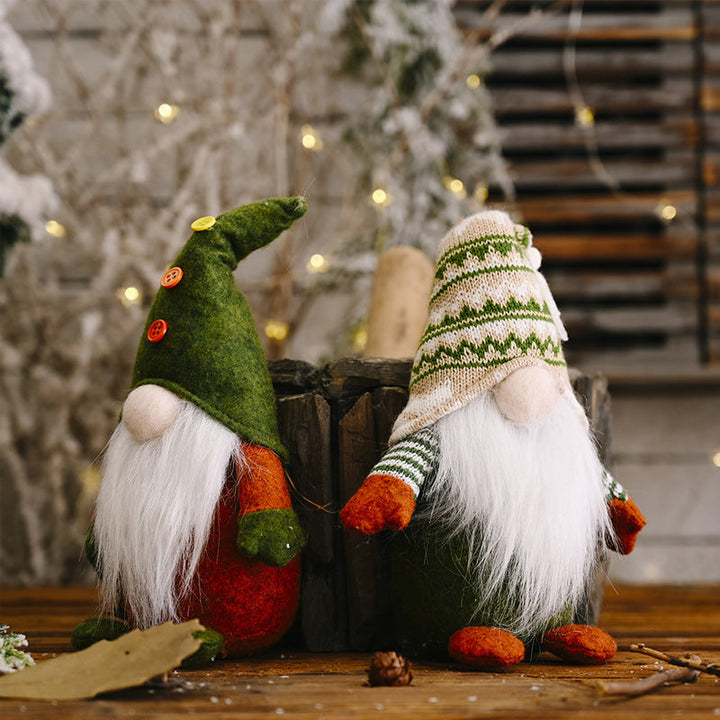 Skanto | Julegrønn Ansiktsløs Gammel Mann Alf Figurine