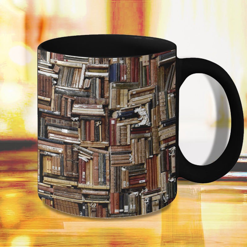 Bokhylle Keramisk Kaffe Kopp - Gave for Katt Bok Elsker | Skanto
