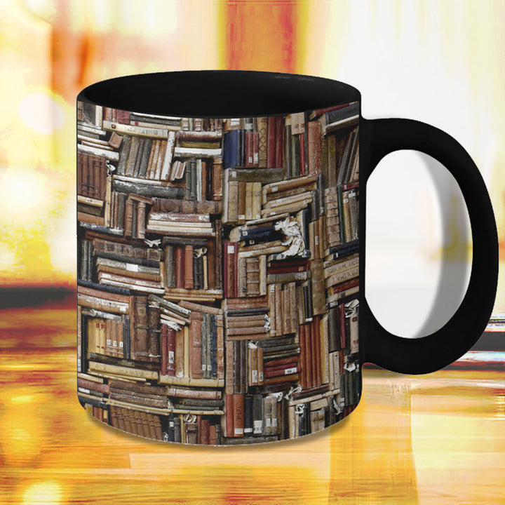 Bokhylle Keramisk Kaffe Kopp - Gave for Katt Bok Elsker | Skanto
