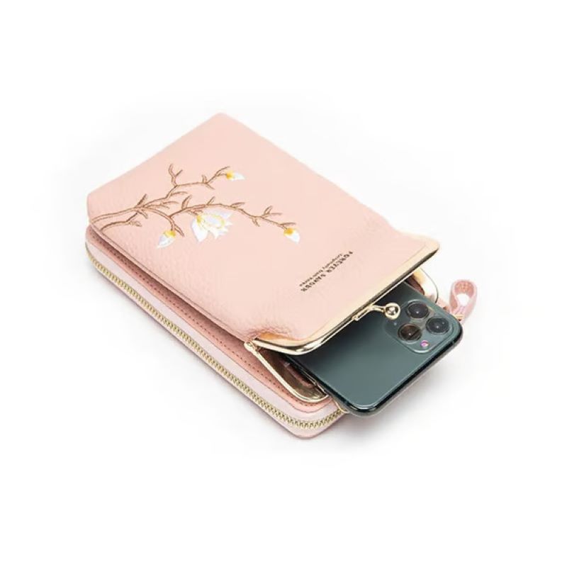 Skanto | Brodert kvinne crossbody lommebok