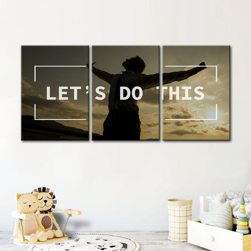 Let's Do This-Canvas Veggkunst Maleri 3 Stykker