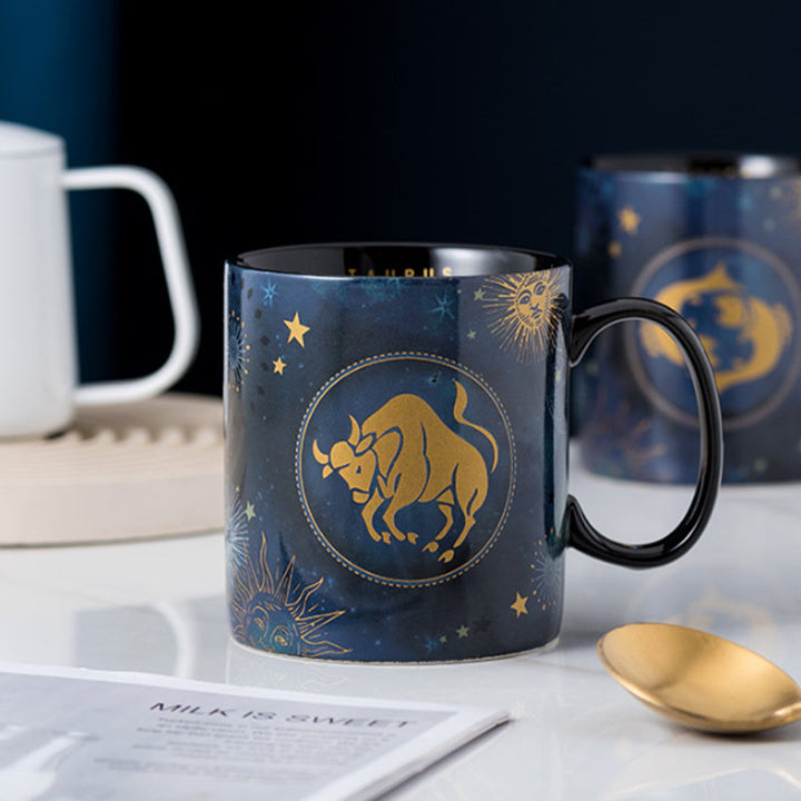 12 Konstellasjoner Krus Kobalt Blå Keramikk Kaffe Krus | Skanto