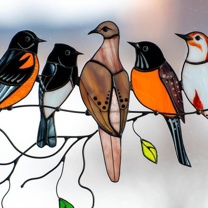 Fugler Flekket Glassvindu Henge 🐦 | Skanto