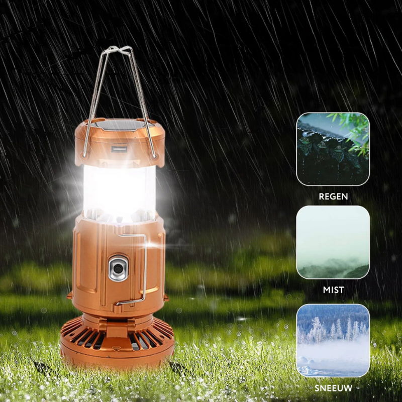 Campinglampe med vifte | Skanto