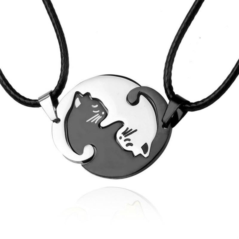 Yin ＆ Yang katt design halskjede | Skanto