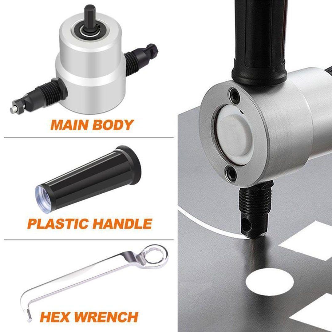 Skanto | Nibbler Cutter Drill Attachment Dobbel Hode Metallplate