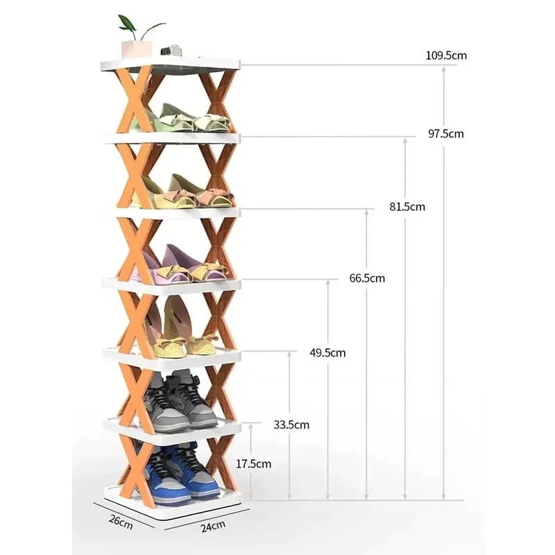 6-lags Enkel Skohylle Plast Enkel Hylle (Gratis Levering) Skanto