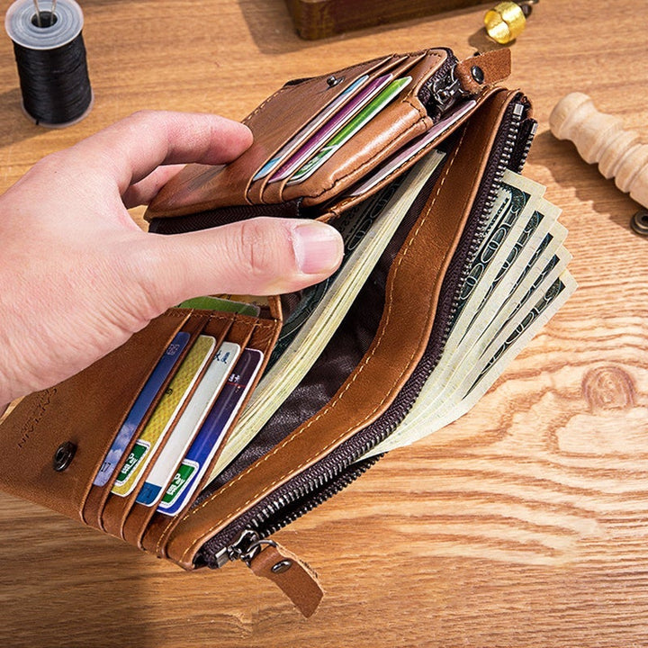 Lommebok med flere rom Anti-RFID med myntlomme | Skanto