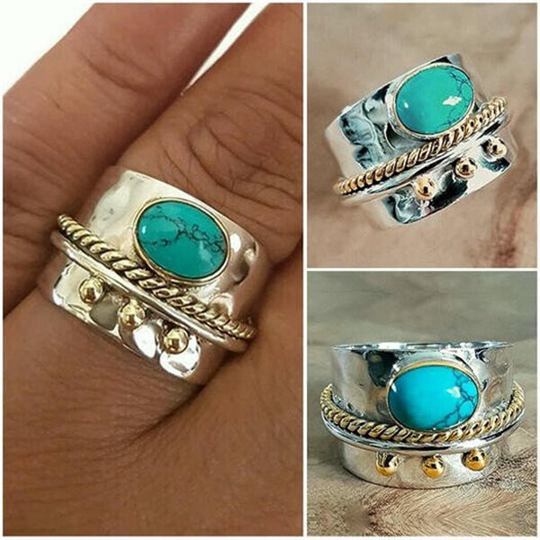 Skanto | Sterlingsølv Turkis Bred Ring