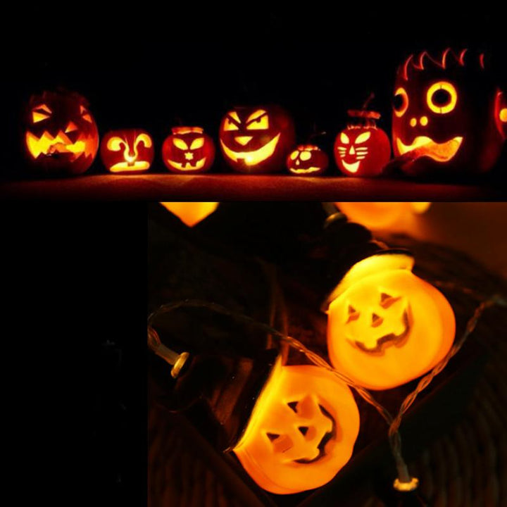 Strålende gresskar girlander Halloween med heksehatter | Skanto