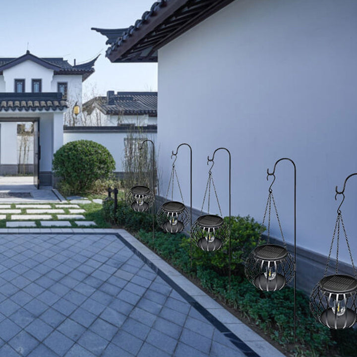 Solcelle Gresskar Lantern Design LED Utendørs Henge Dekorativt Lys | Skanto