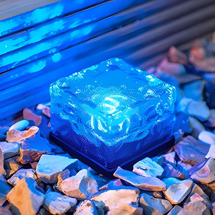 Square Creative Ice ock LED Vanntett Smarte Solenergi Utendørs Belysning