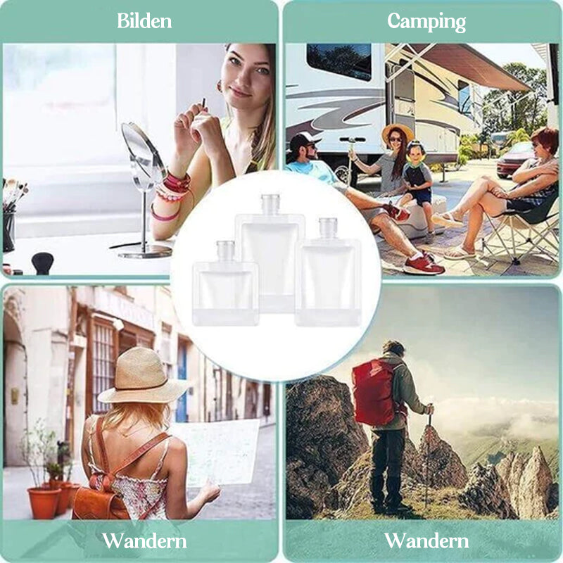 Portable væskedispenser poser til rejse (10 stk) | Skanto
