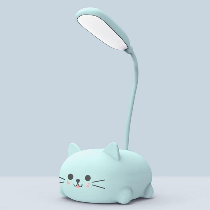 Skanto | Mini Tegneserie Katt LED Øyevern Leselampe USB Oppladbar Skrivebordlampe