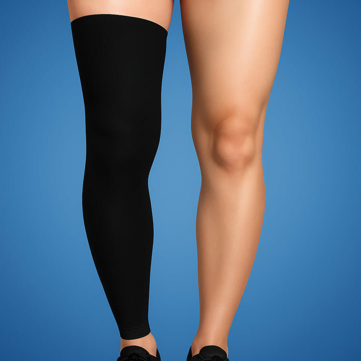 FlexiRelief | Full Leg Compression Sleeve – Knee Support – Graduert Trykk – Smertelindring – Gjenoppretting – Hevelse Reduksjon Skanto