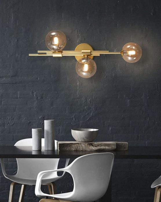 Norvo | 3 Hode Glass Ball Vegglampe - Amber