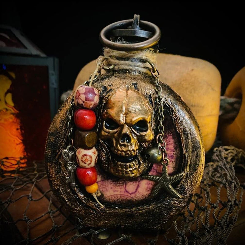 Skull Pirate Rum Bottle laget av harpiks | Skanto