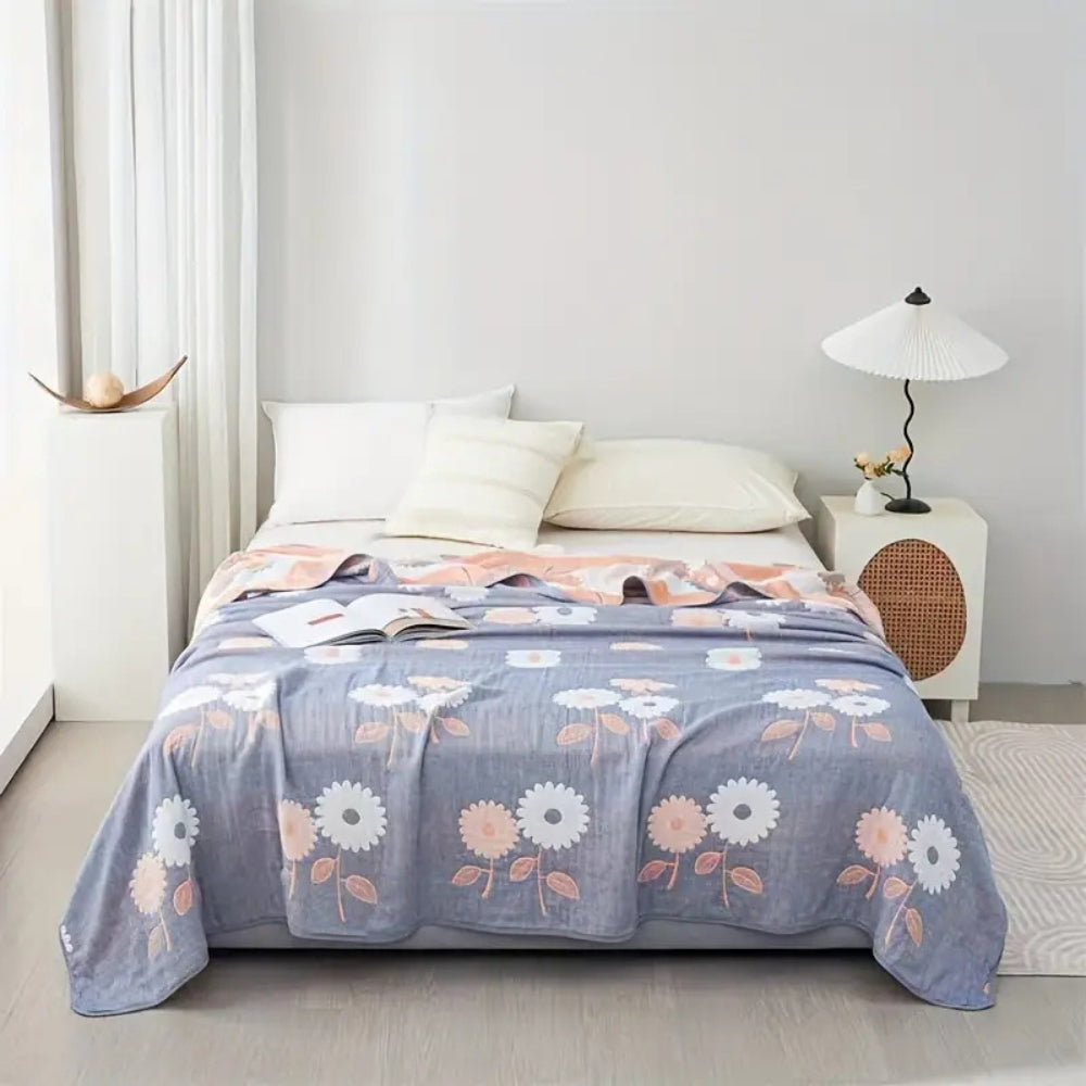 Skanto | Zyphara Reversibel Bomullsblomst Pledd