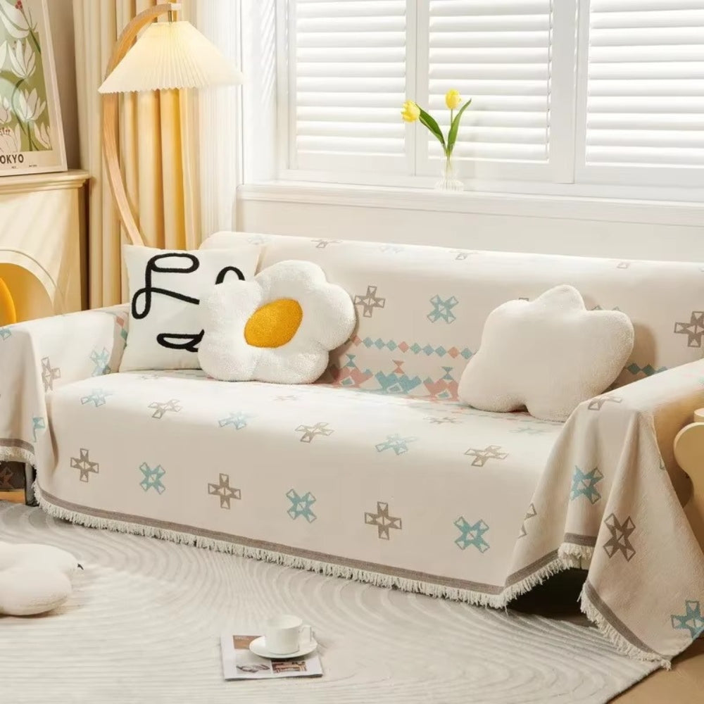 Skanto | Meringue Chenille Geometri Sofa Deksel