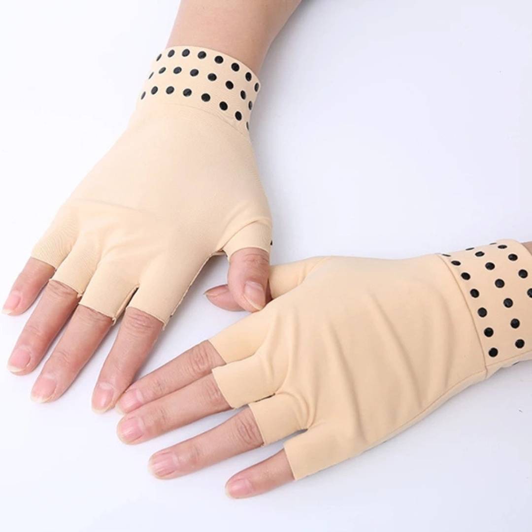 ThermaFlex Fingerless Artritts Hansker | Magnetiske Kompresjons Hansker for Artritts Smerter Lindring - Forbedret Sirkulasjon - Redusert Hevelse Skanto