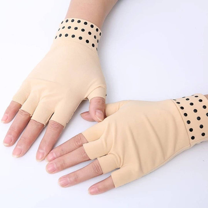 ThermaFlex Fingerless Artritts Hansker | Magnetiske Kompresjons Hansker for Artritts Smerter Lindring - Forbedret Sirkulasjon - Redusert Hevelse Skanto