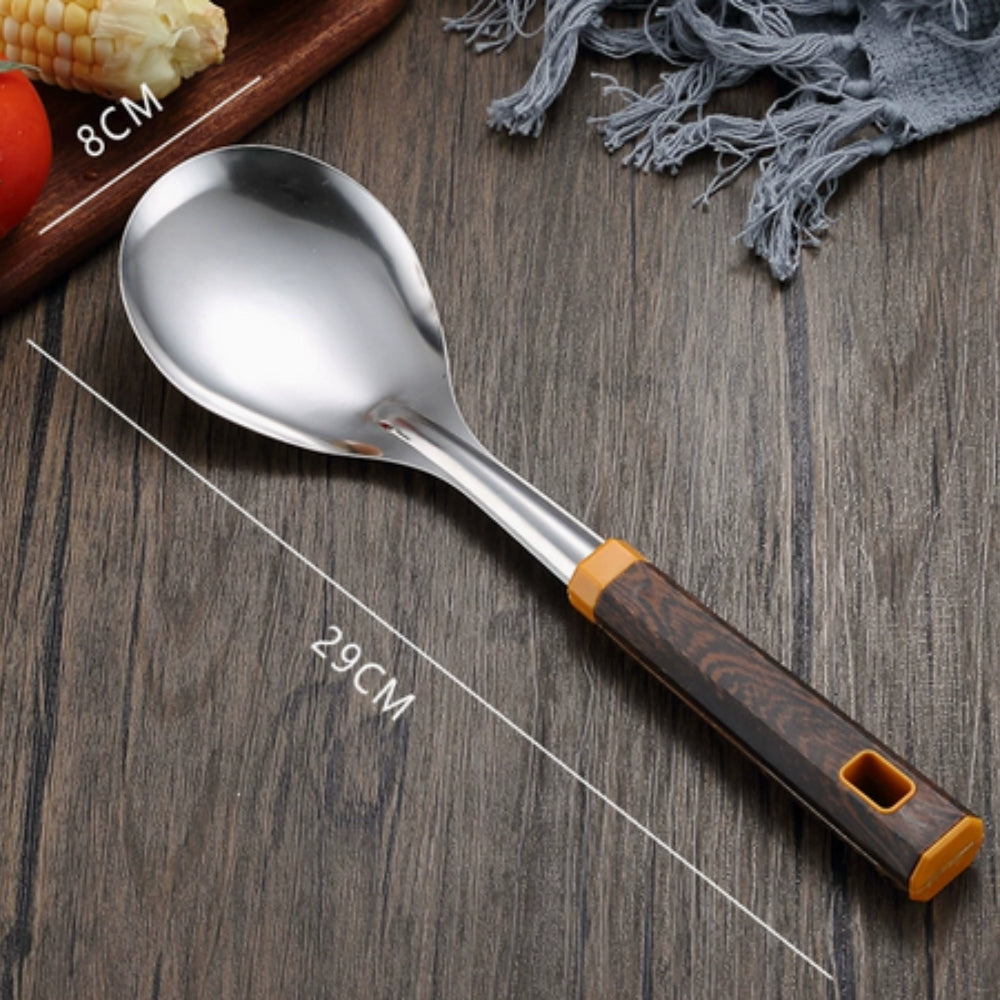 Skanto | Wood Grain Rustfritt Stål Kjøkkenutstyr | 6pcs Sett