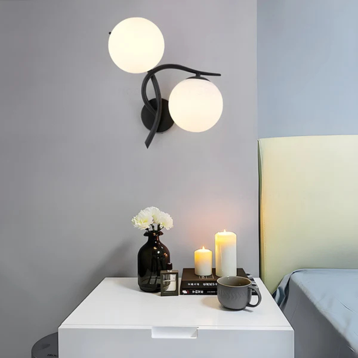 Skanto | Glass og Kobber LED Vegglampe med Varm Hvit Glød