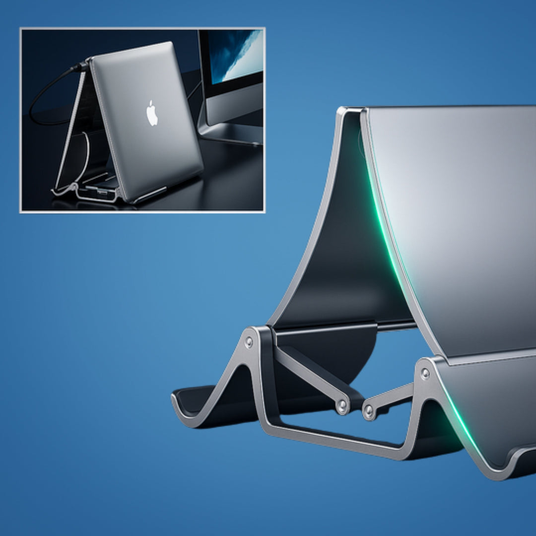 Justerbar aluminiumdesign – Plassbesparende kjøleholdere for arbeidsplasser Skanto