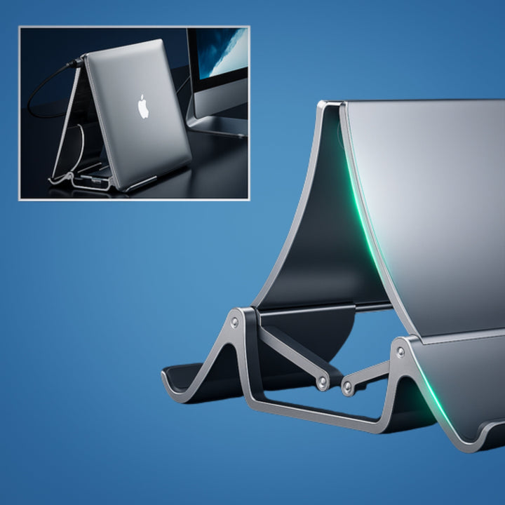 Justerbar aluminiumdesign – Plassbesparende kjøleholdere for arbeidsplasser Skanto