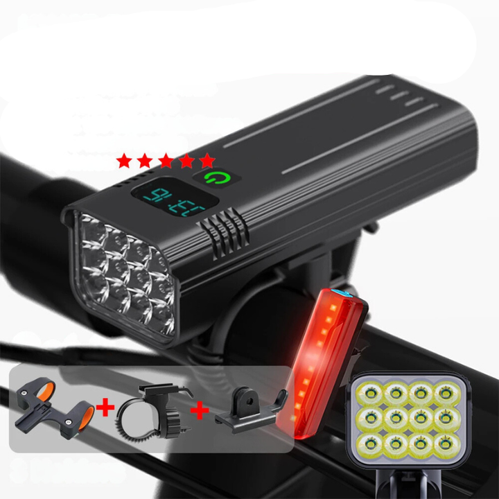 5000 Lumen USB-varende Fahrradlampe med Halterungen