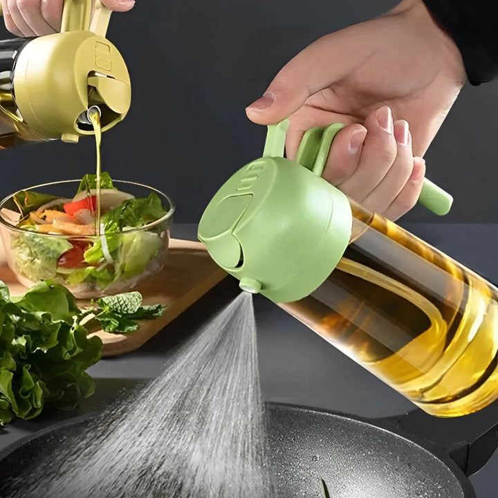 2-i-1 Olivenolje Dispenser og Spray for Matlaging, Salat, Steking og BBQ Skanto