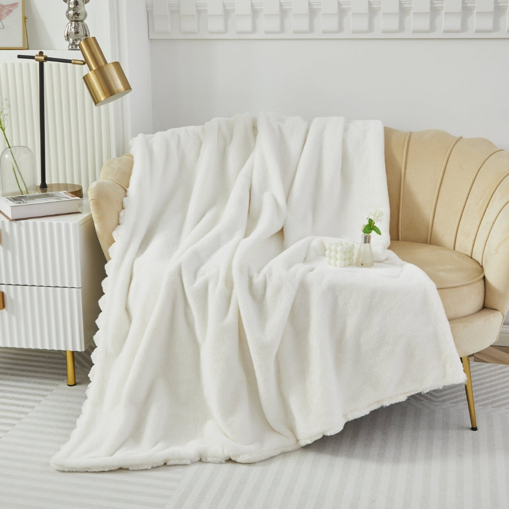 Skanto | Plush myk falsk kanin teppe