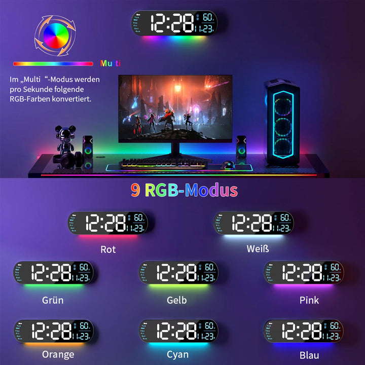 Saker multifunksjonelt klokke med LED-skjerm | Skanto