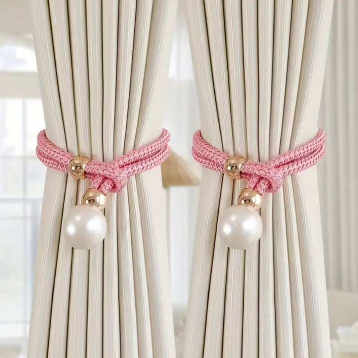 Skanto | Lyst Perle Gardin Snor Tilbake | 2 Pcs Sett