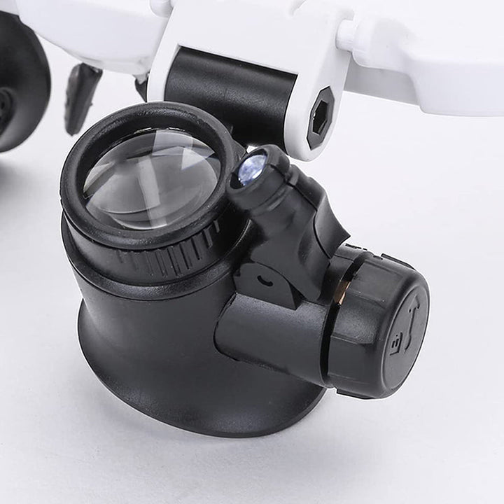 Forstørrelsesglass med LED-lampe for doble øyne