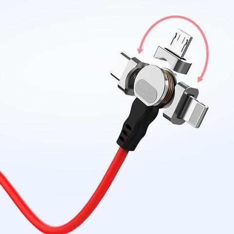 Skanto | Magnetisk kabel 180° roterende ladekabel for Android og IOS hurtiglading dataoverføring