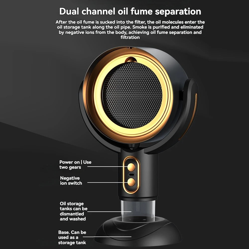 Norvo | SmokeAway Venti – Bærbar Luftrenser Vifte med Ion Teknologi og USB Lader