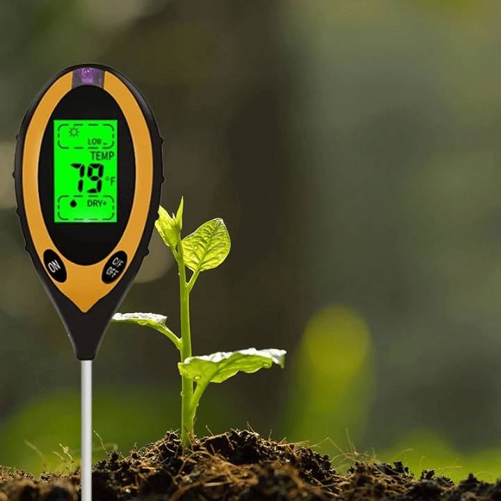 Skanto | 4-i-1 Jord Analyzer: pH, Fuktighet, Temperatur, Lys