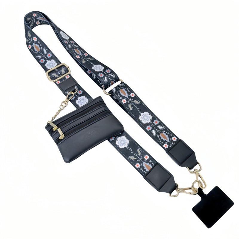 Skanto | Justerbar telefon lanyard crossbody stropp med lommebok