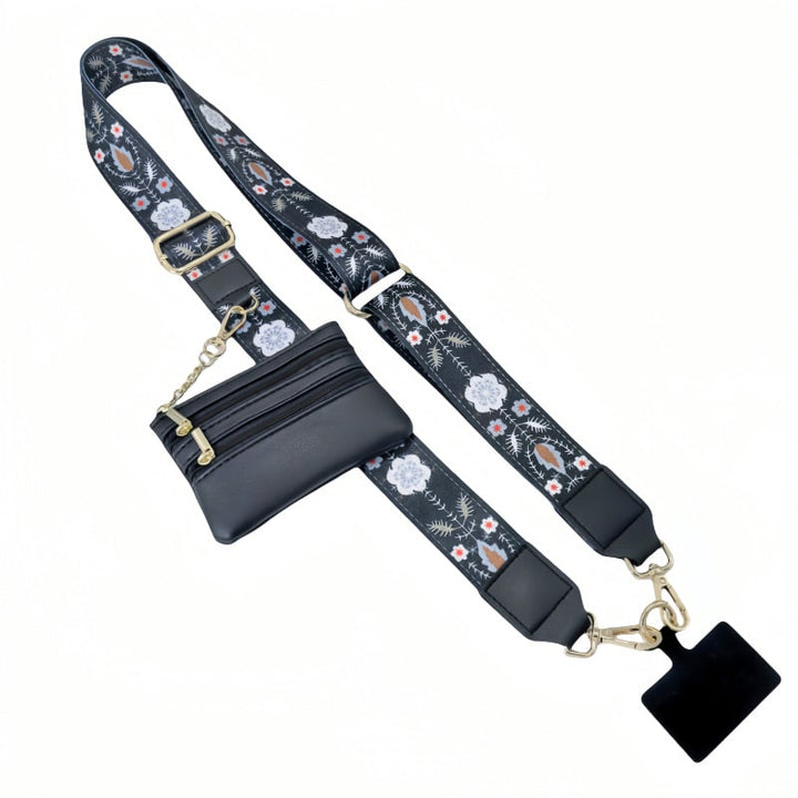 Skanto | Justerbar telefon lanyard crossbody stropp med lommebok