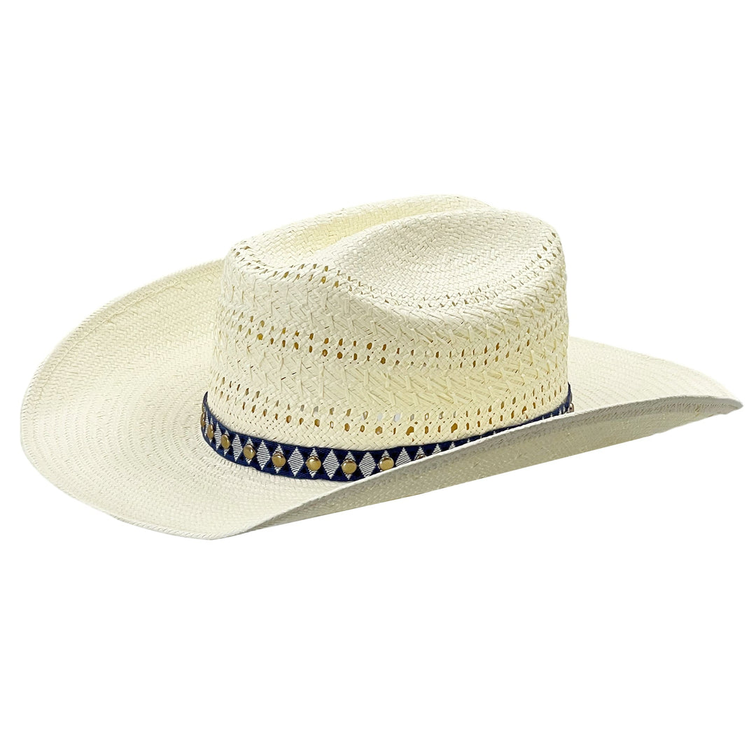 Kurvet-brim stråhatt – Cut-out krone detalj | Skanto