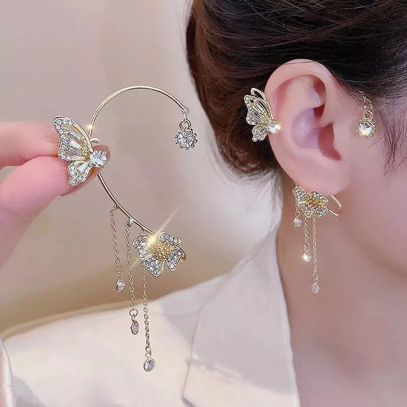 Skanto | Butterfly Blomst Rem Style Zircon Øredobber