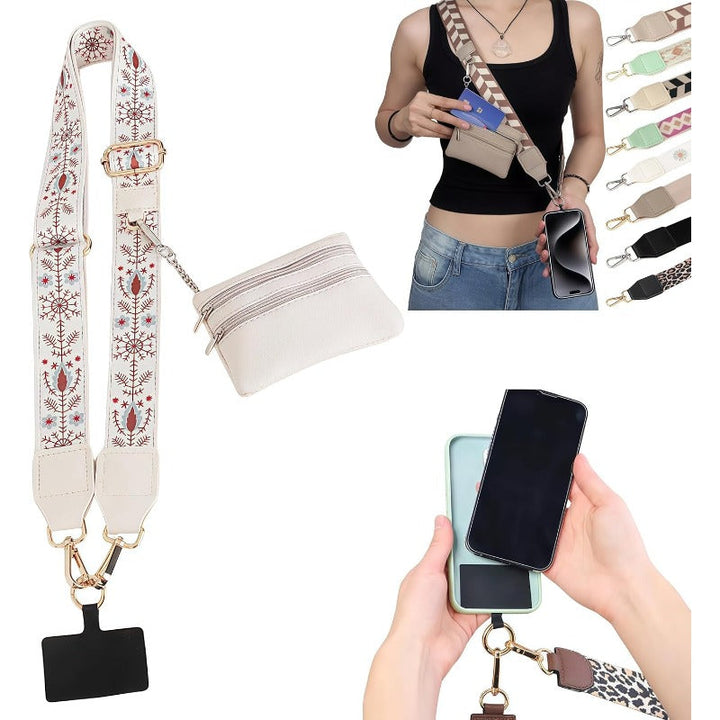 Skanto | Stilig Crossbody Telefon Lanyard med Avtakbar Mini Lommebok