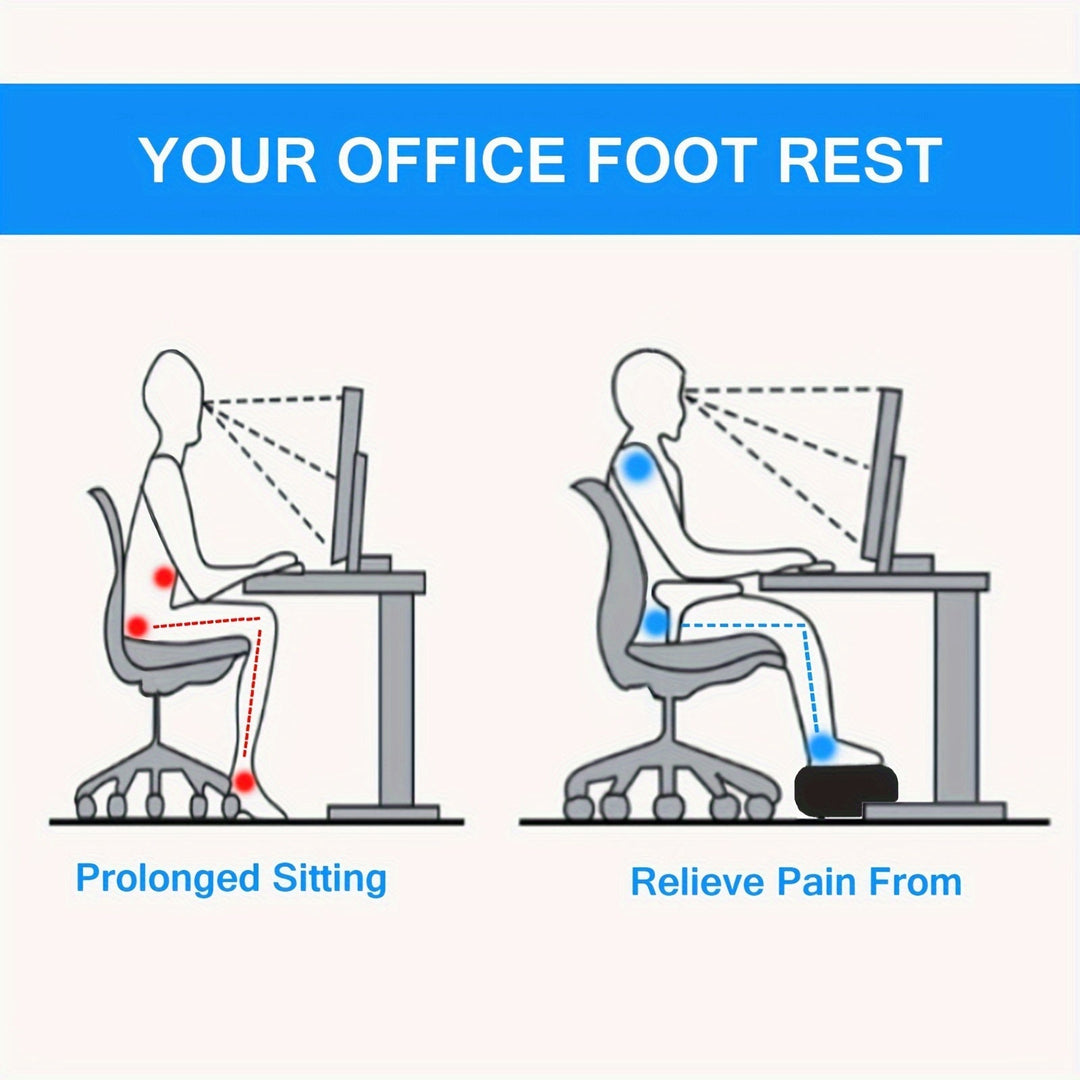 Skanto | Ergonomisk Fotstøtte med Minne Skum – Justerbar & Halkefri