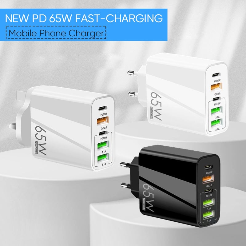 Multi-Port-Adapter 65W Hurtiglader - US-standard | Skanto